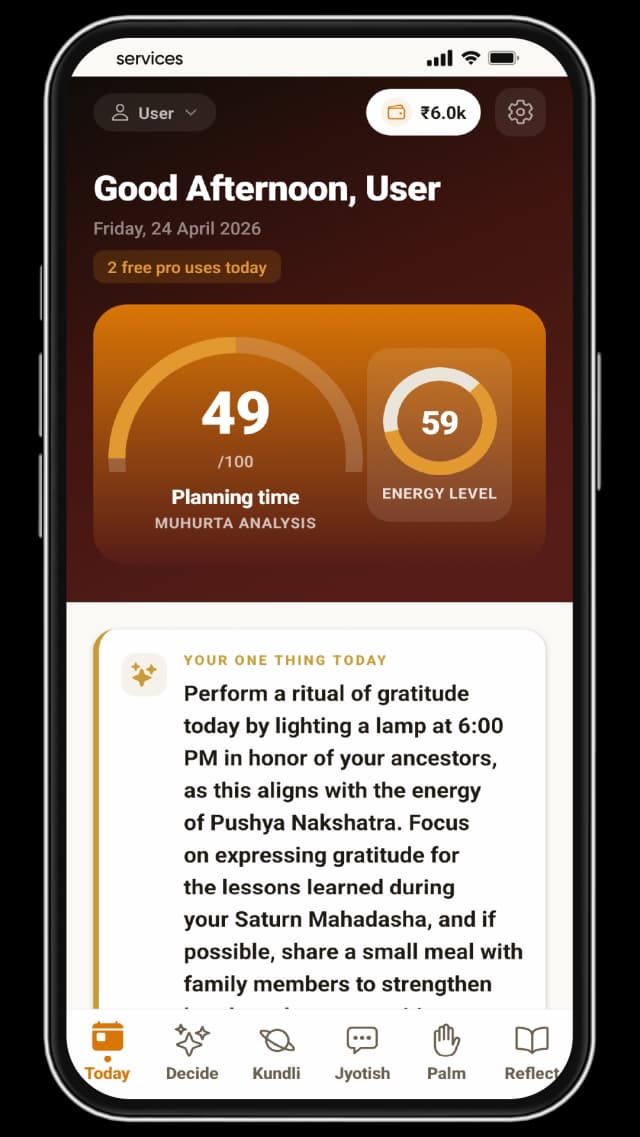 Home Screen — Unlock Truth Vedic astrology app screenshot