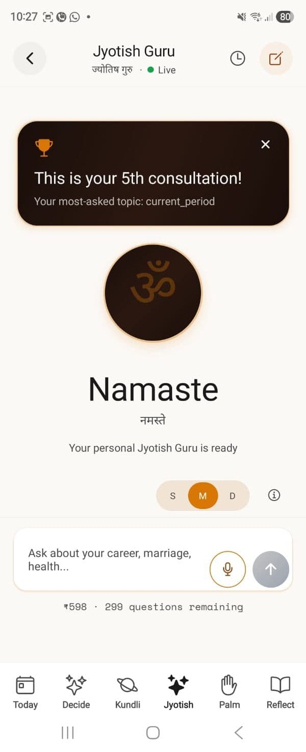 Jyotish Guru AI — Unlock Truth Vedic astrology app screenshot